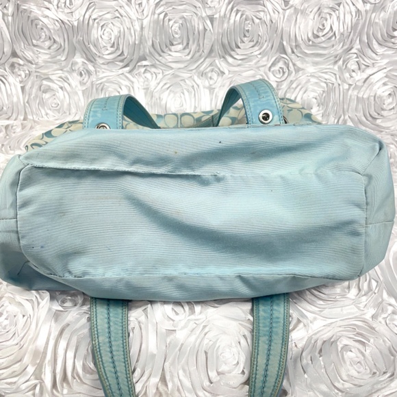 Coach F13742 Lt. Blue Soho Pleated Jacquard Tote, GUC - Picture 13 of 17